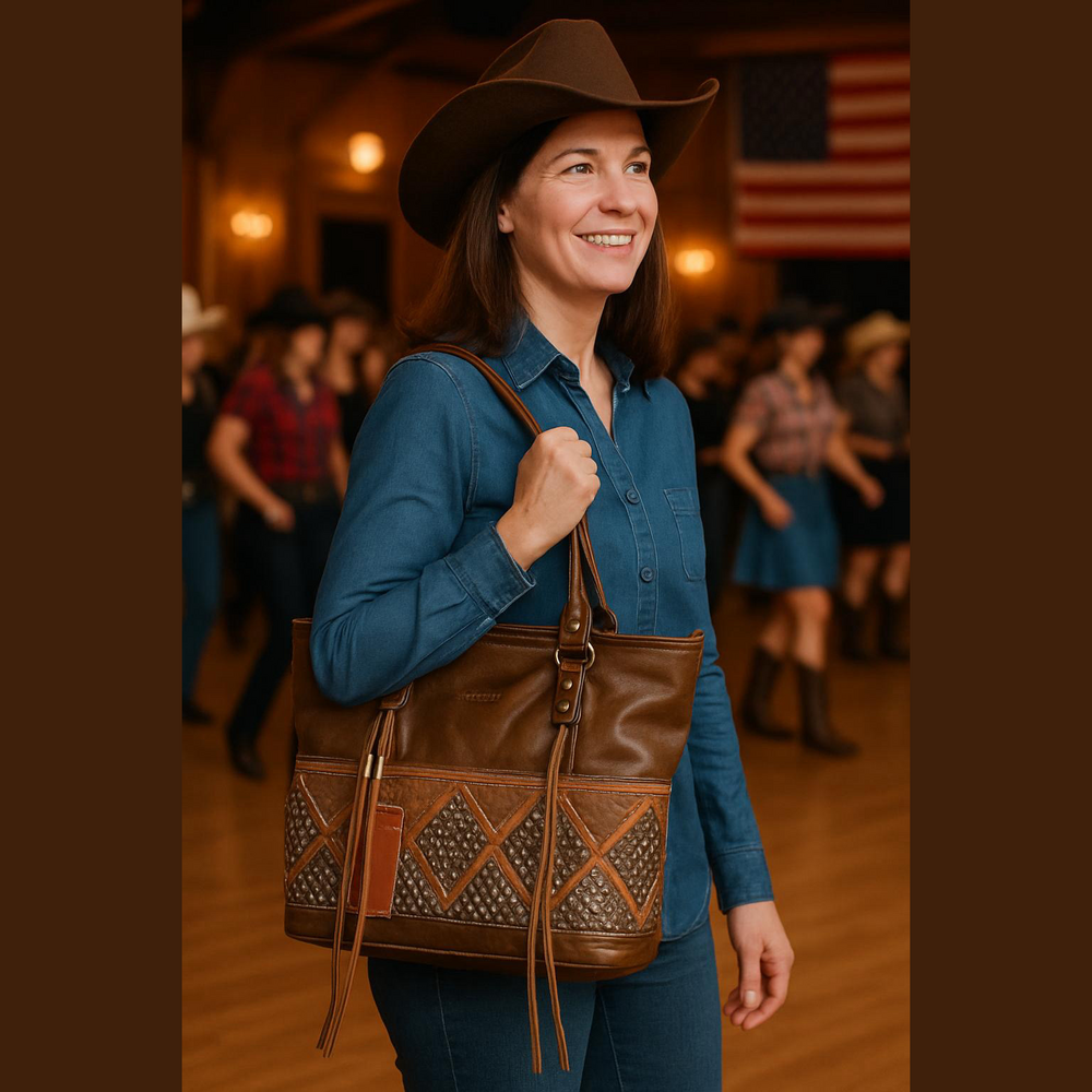 Montana West Brown Studded Fringe Shoulder Bag - Picture 15 of 15